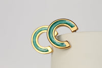 Turquoise Enamel Mini Hoop Earrings