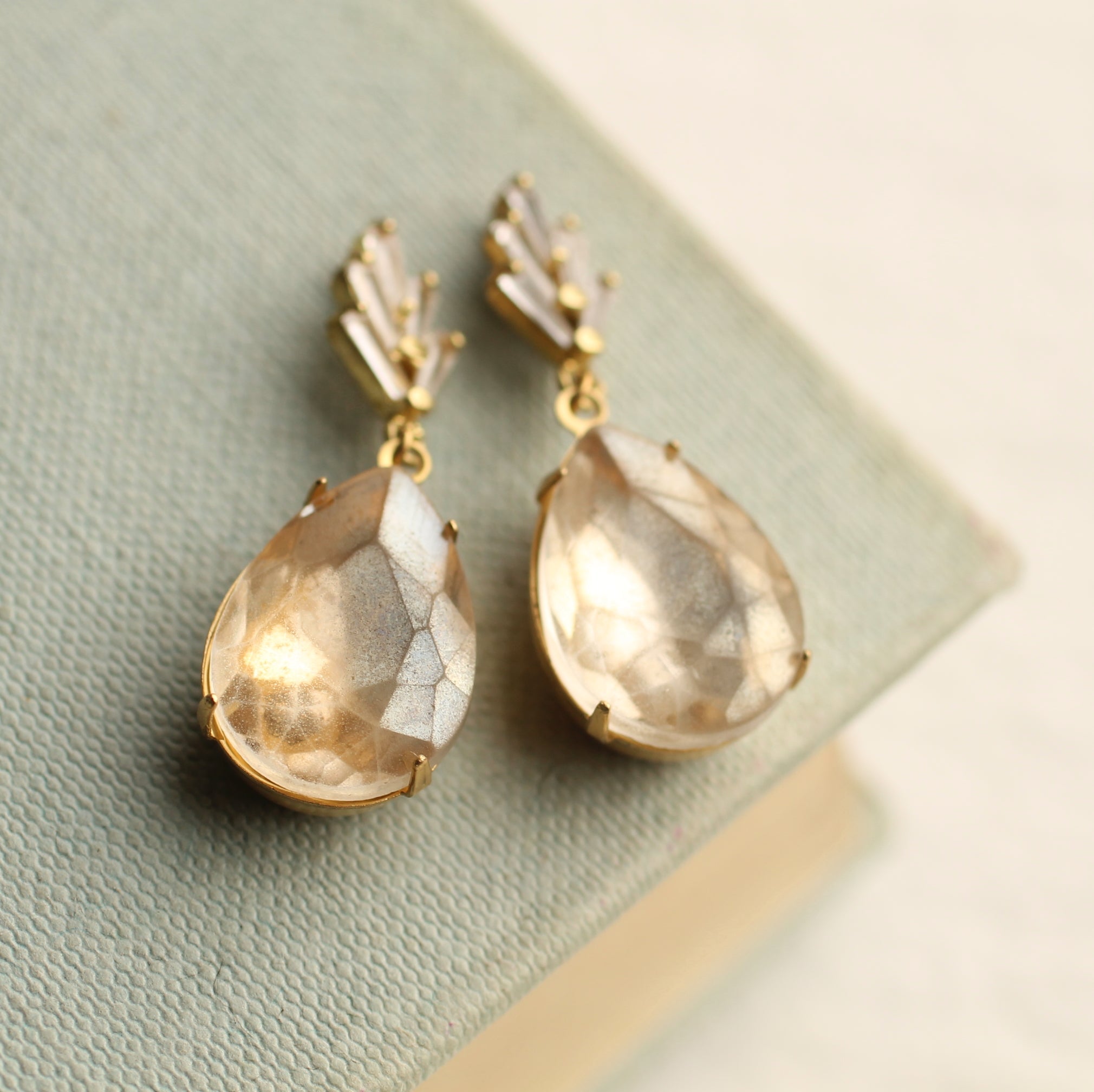 Champagne Crystal Teardrop Earrings