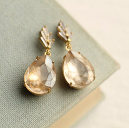 Champagne Crystal Teardrop Earrings
