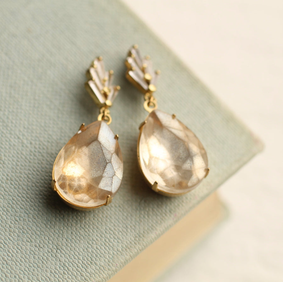 Champagne Crystal Teardrop Earrings