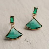 Vintage Jade Baguette Earrings