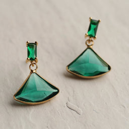 Vintage Jade Baguette Earrings