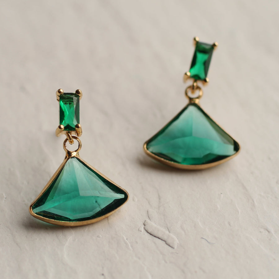 Vintage Jade Baguette Earrings