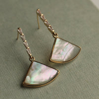 Pearl Crystal Fan Earrings