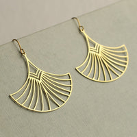 Art Deco Aztec Statement Fan Earrings