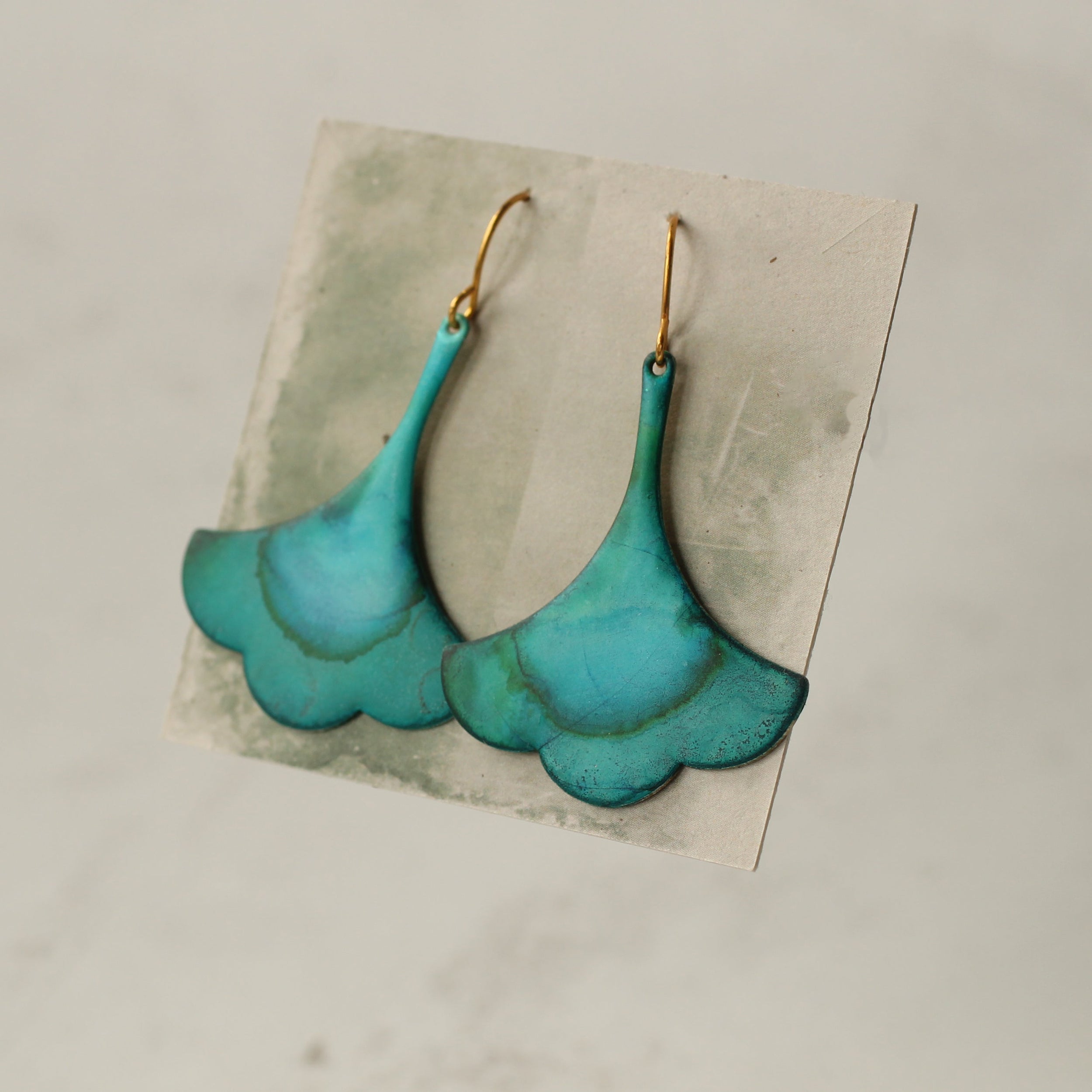 Verdigris Turquoise Drop Earrings
