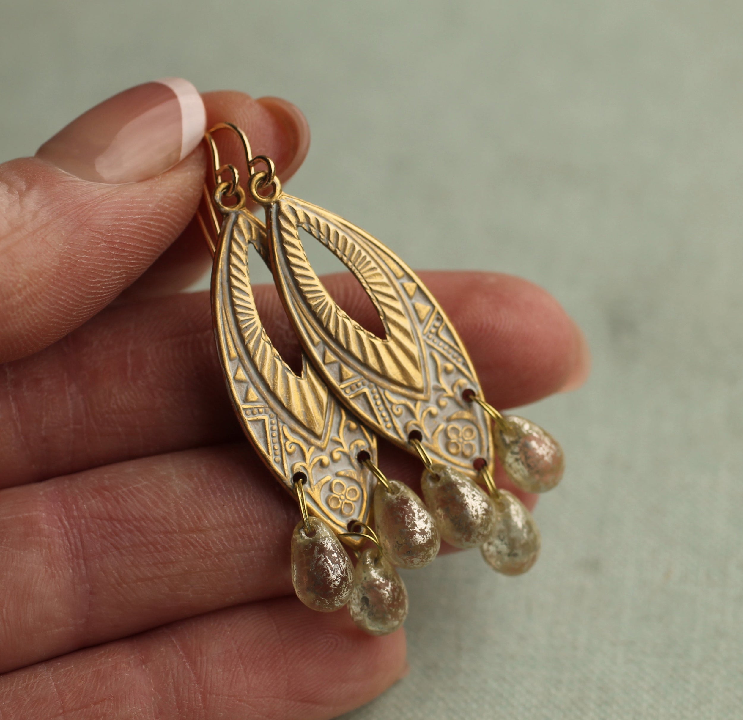 Art Deco Mercury Chandelier Earrings