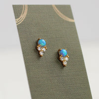 Blue Opal Stud Earrings