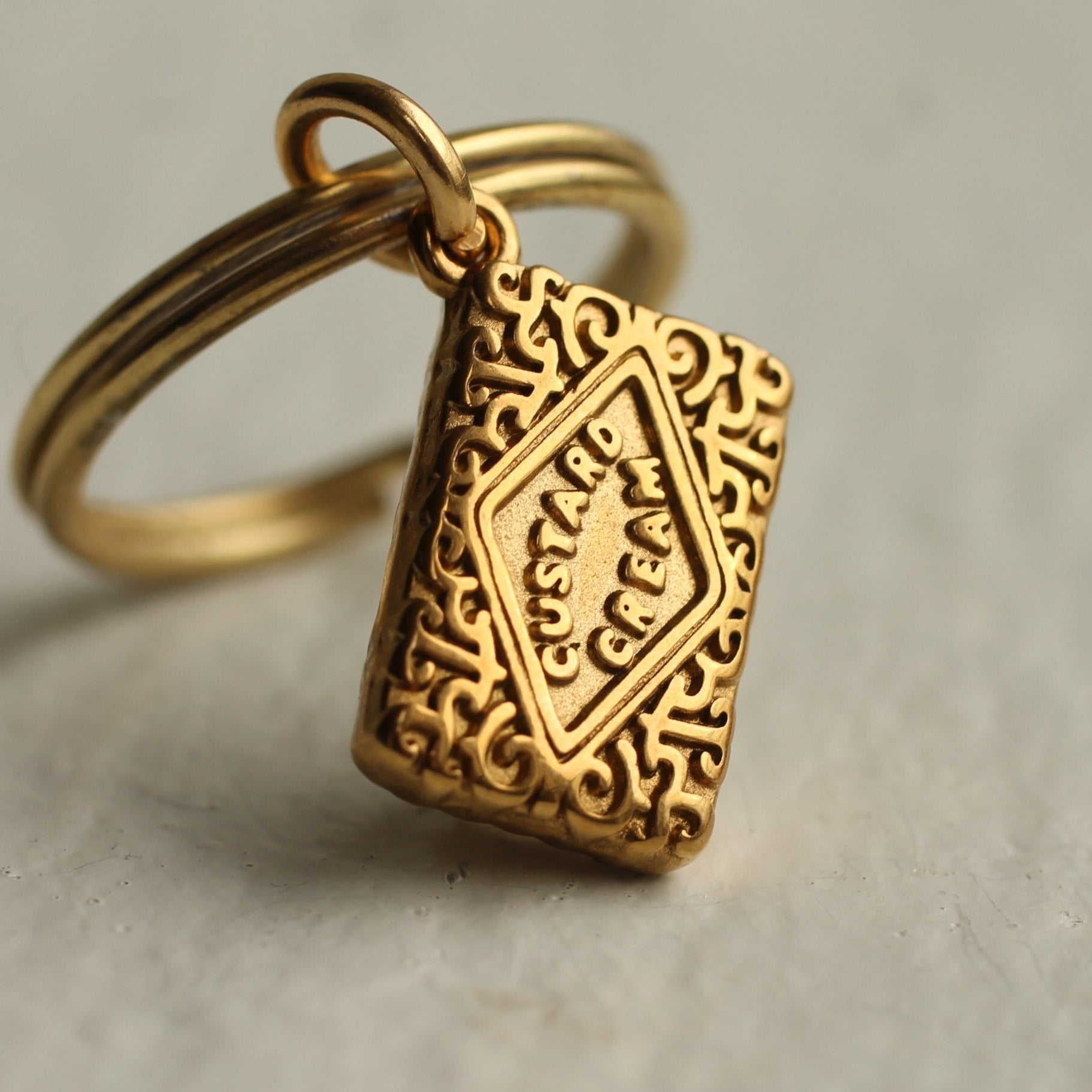Custard Cream Biscuit Keyring