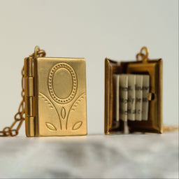 Flower Book Locket Necklace