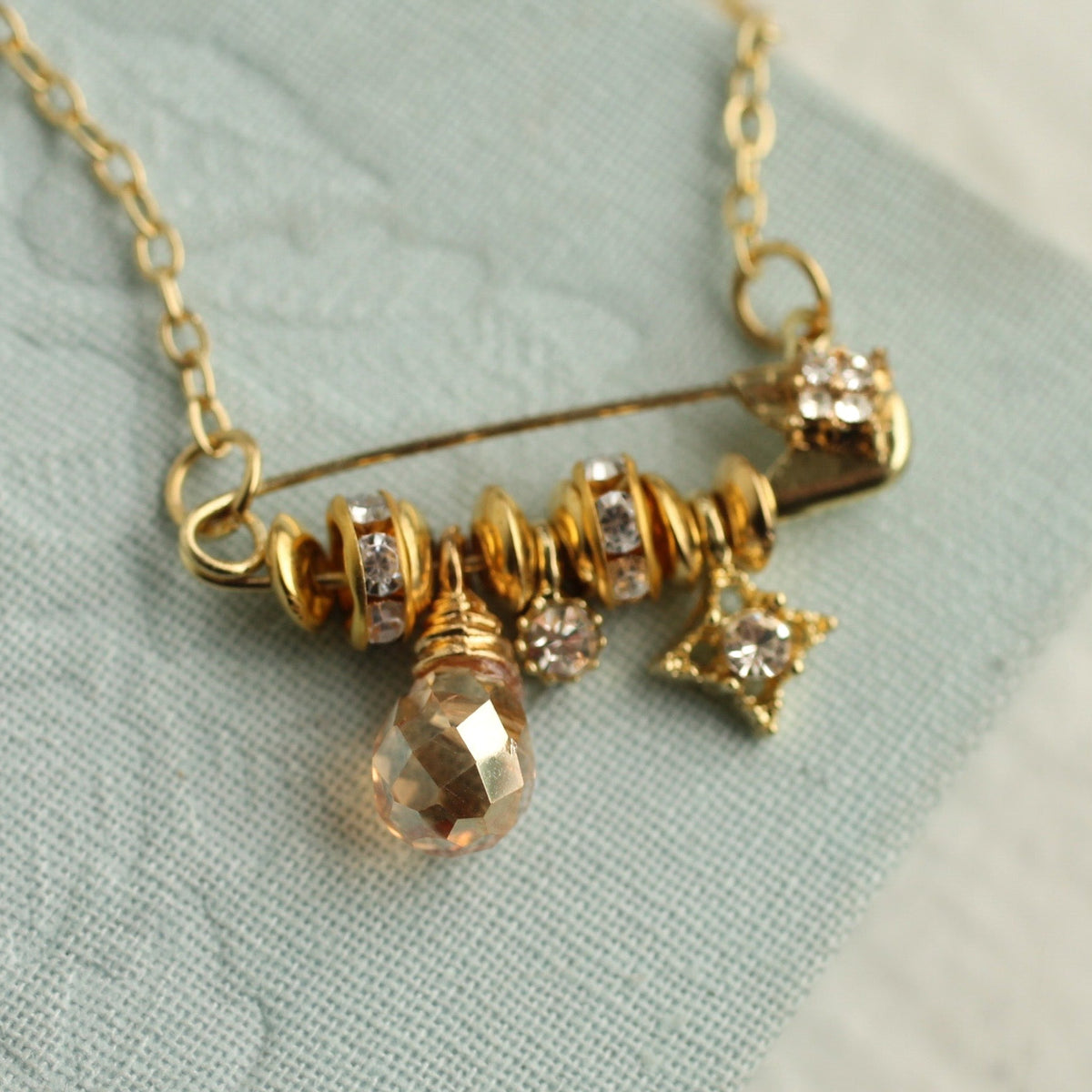 Gold Jewel Charm Necklace
