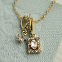 Vintage Crystal Charm Necklace