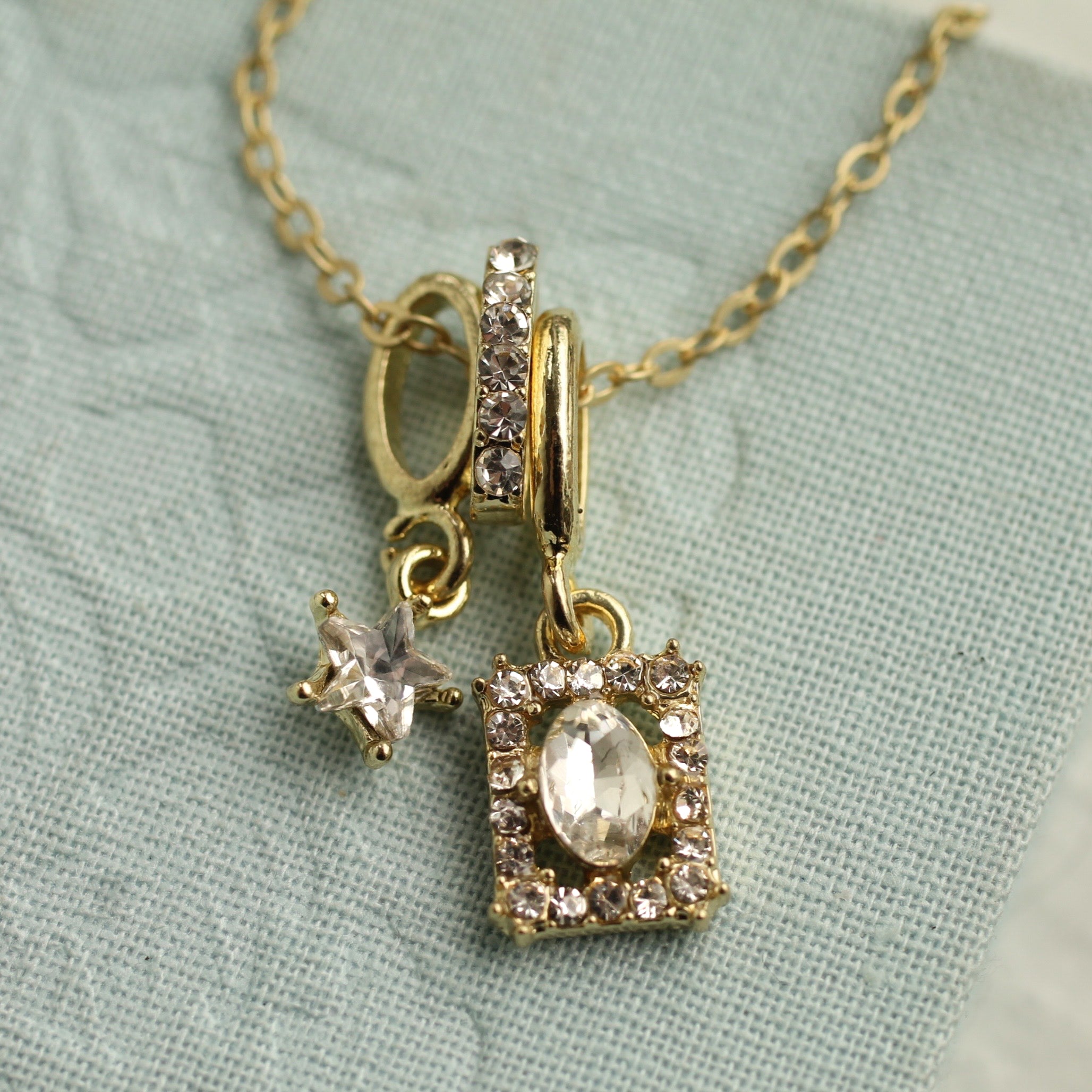 Vintage Crystal Charm Necklace