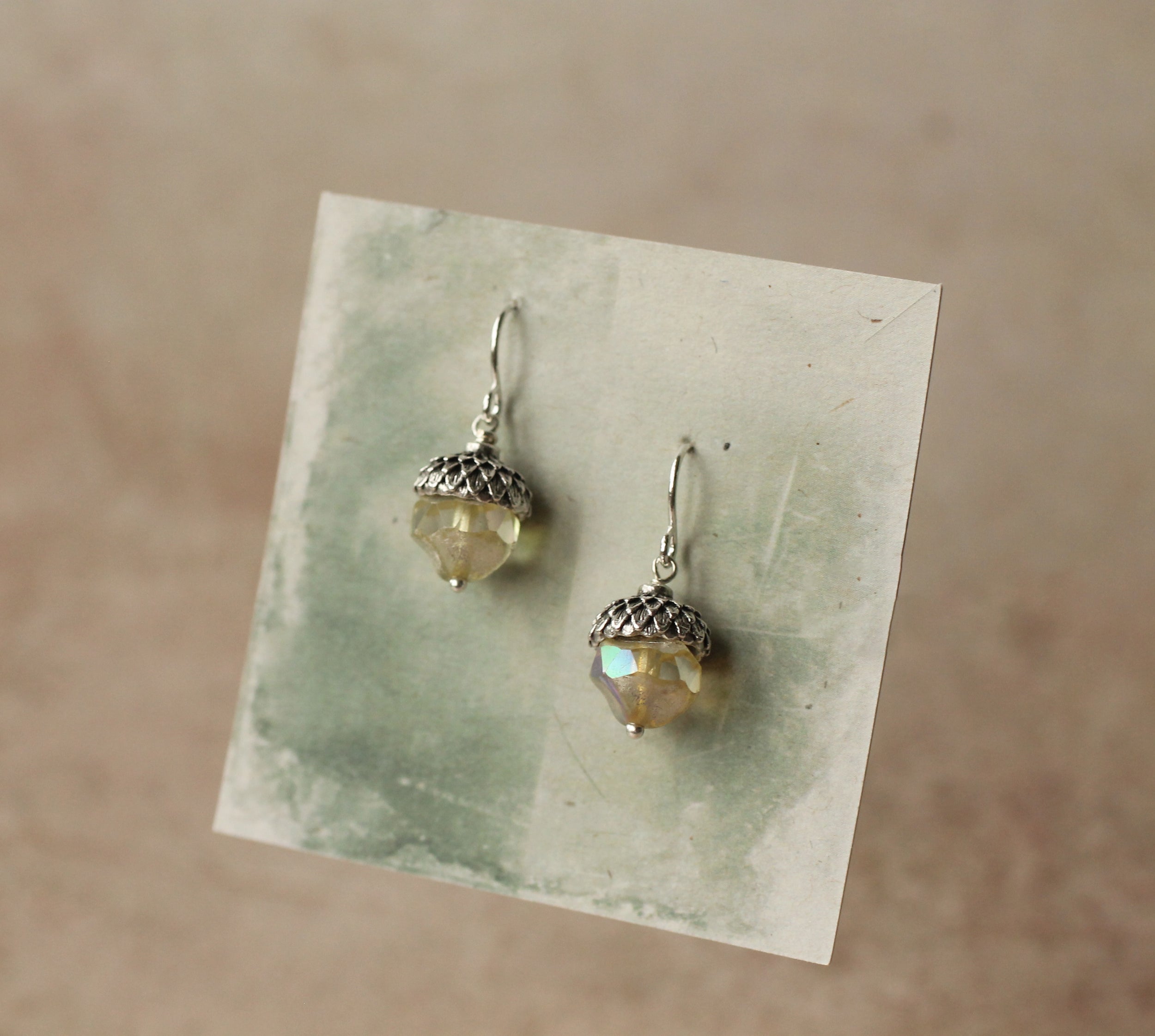 Yellow Opal Acorn Necklace Pendant