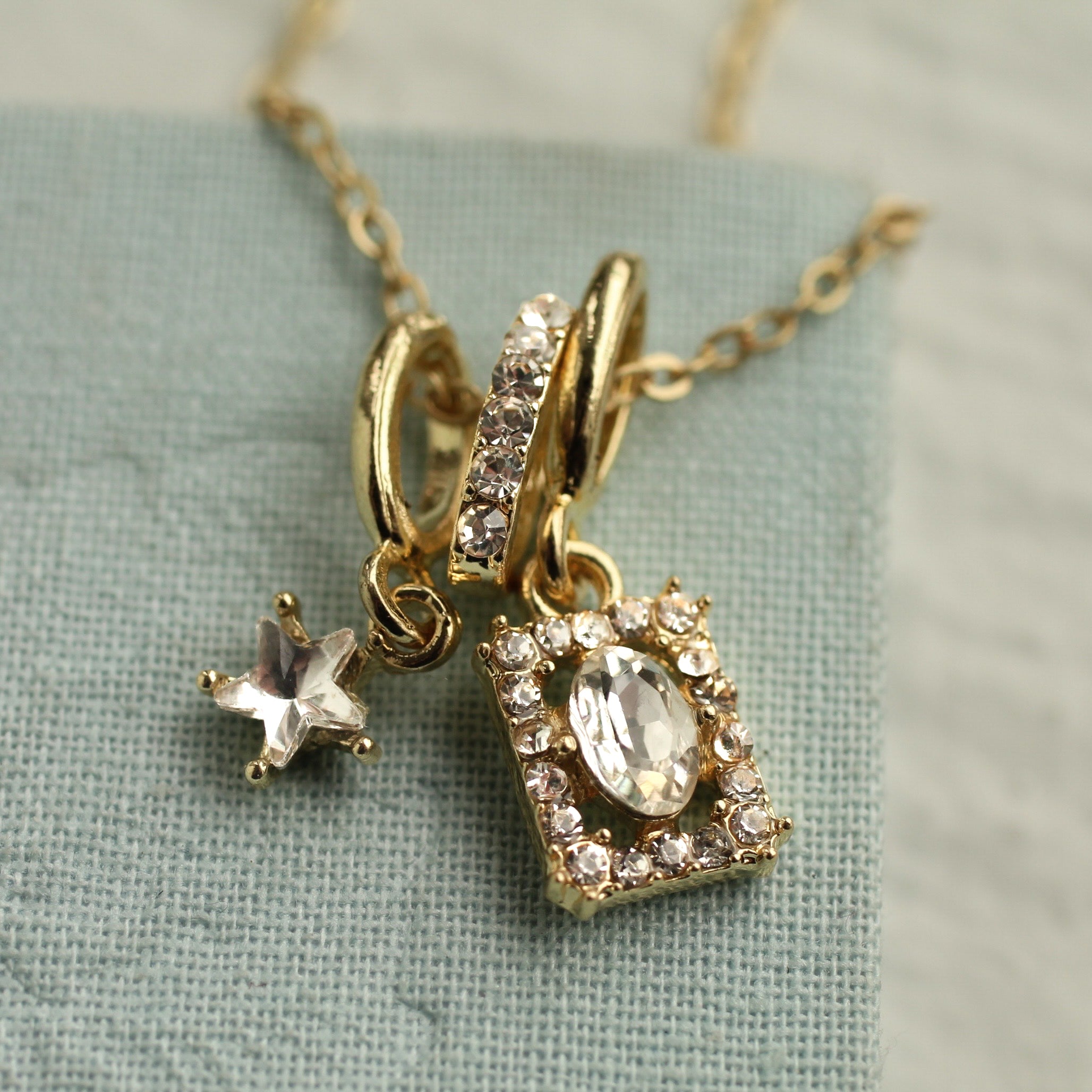 Vintage Crystal Charm Necklace
