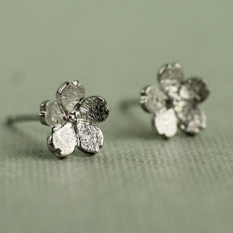 Forget Me Not Sterling Silver Stud Earrings