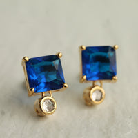Royal Blue Block Earrings