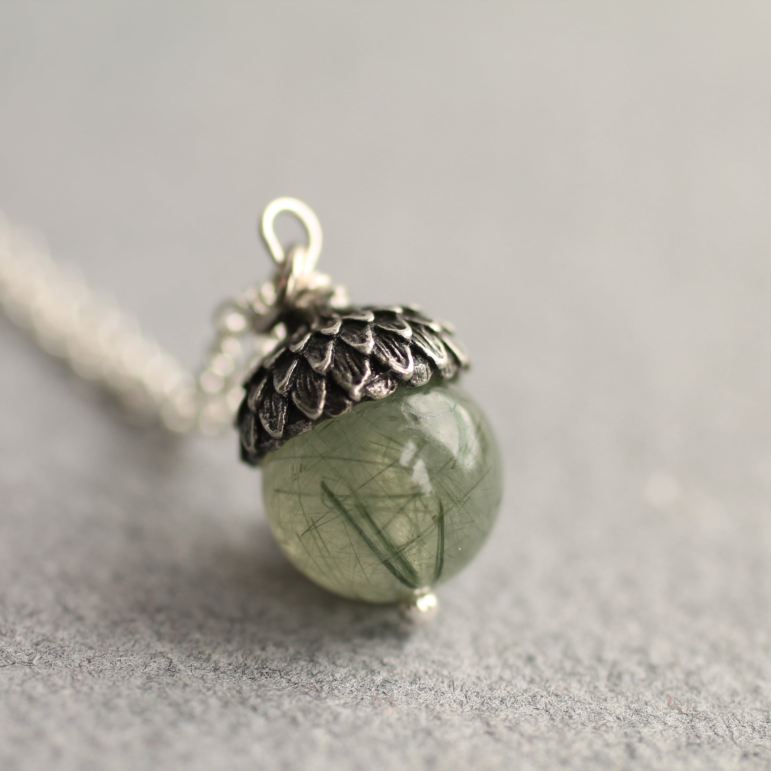 Silver Acorn Necklace