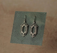 Silver Art Deco Drop Earrings