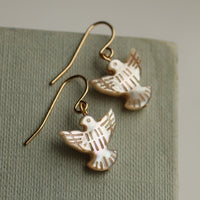 Pearl Dove Bird Earrings