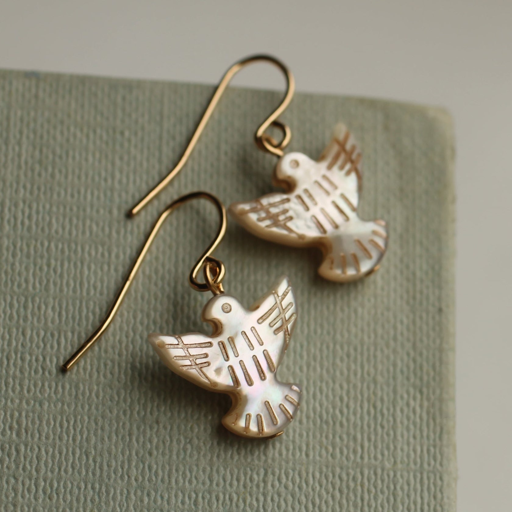Pearl Dove Bird Earrings