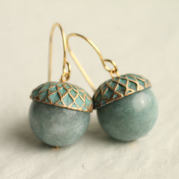 Storm Blue Acorn Earrings