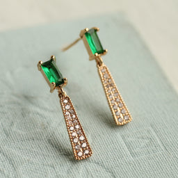 Emerald Crystal Drop Earrings