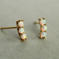 Opal Caterpillar Stud Earrings