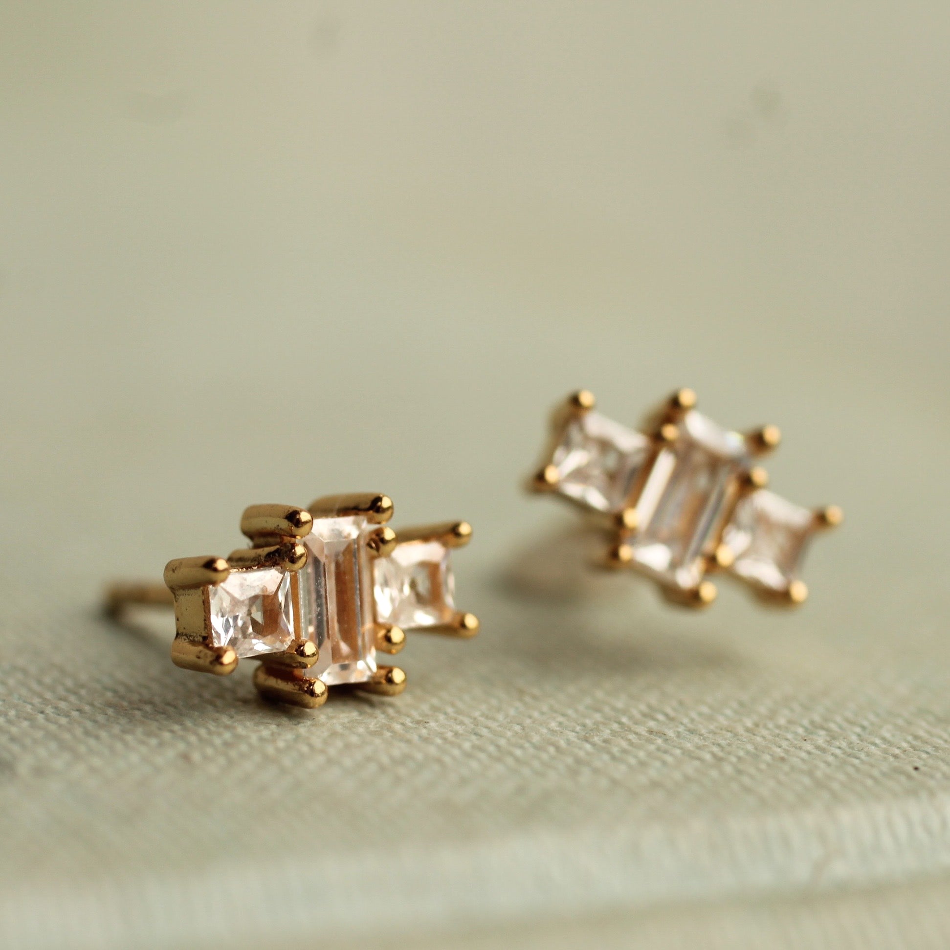 Art Deco Rectangle Stud Earrings