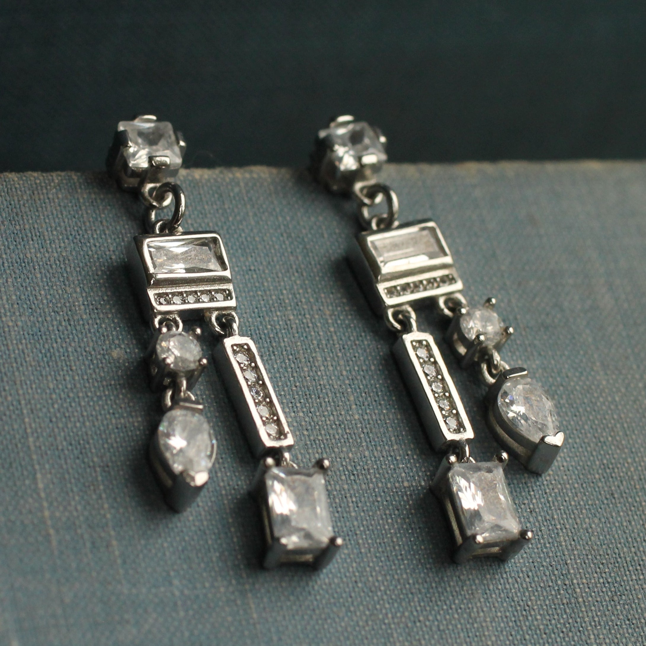 Art Deco Sterling Silver Chandelier Earrings