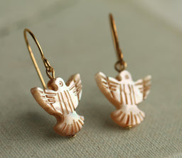 Pearl Dove Bird Earrings