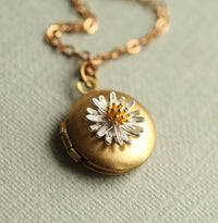 Tiny Daisy Flower Locket