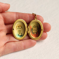 Gold Oval Butterfly Locket