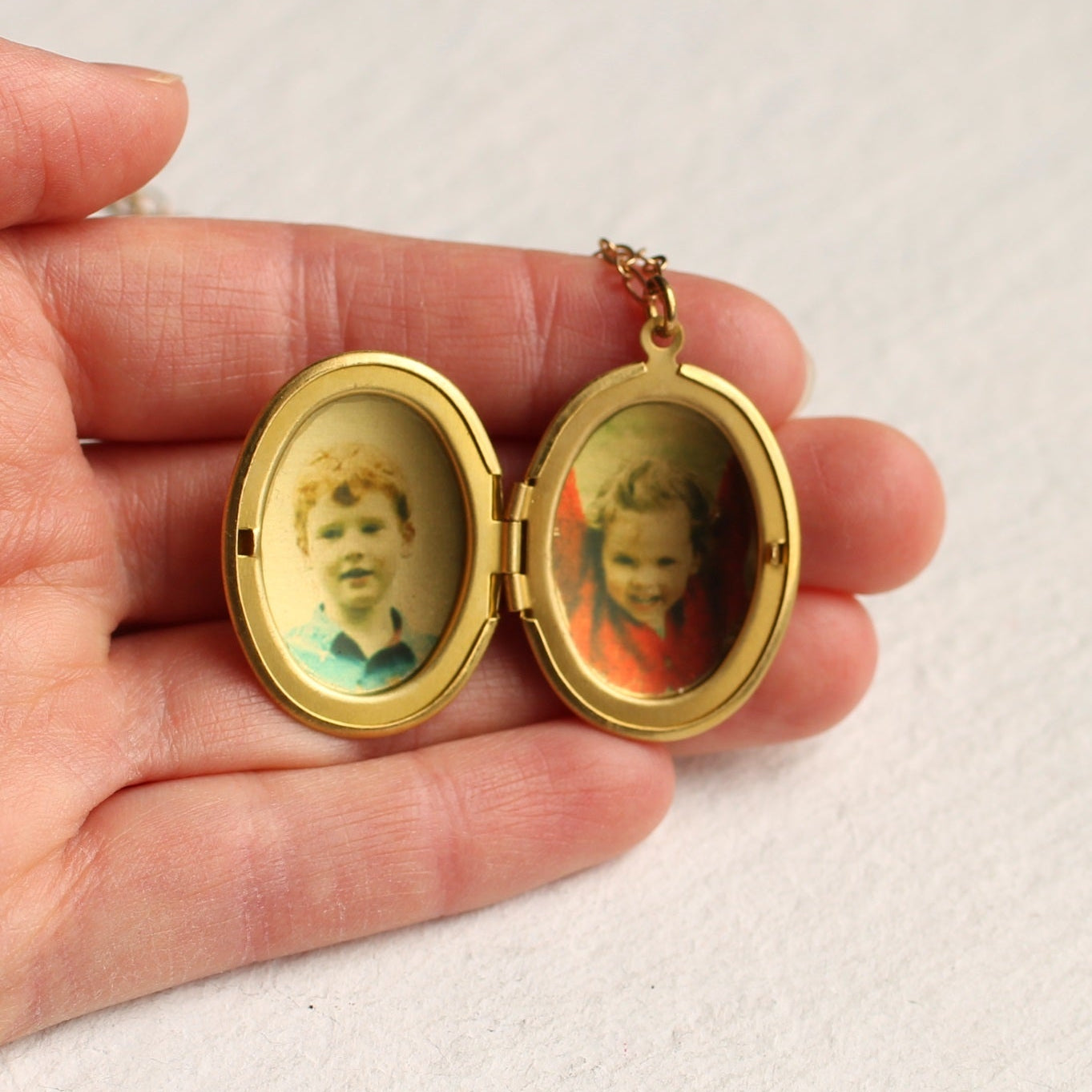 Gold Oval Butterfly Locket