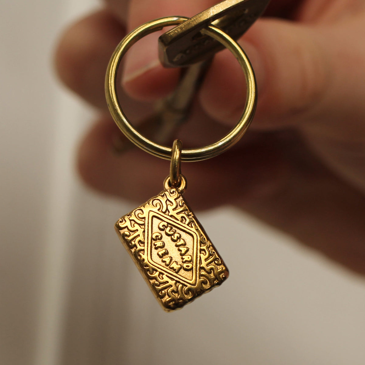 Custard Cream Biscuit Keyring