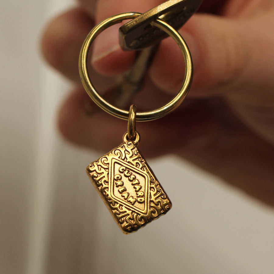 Custard Cream Biscuit Keyring