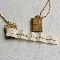 Flower Book Locket Necklace