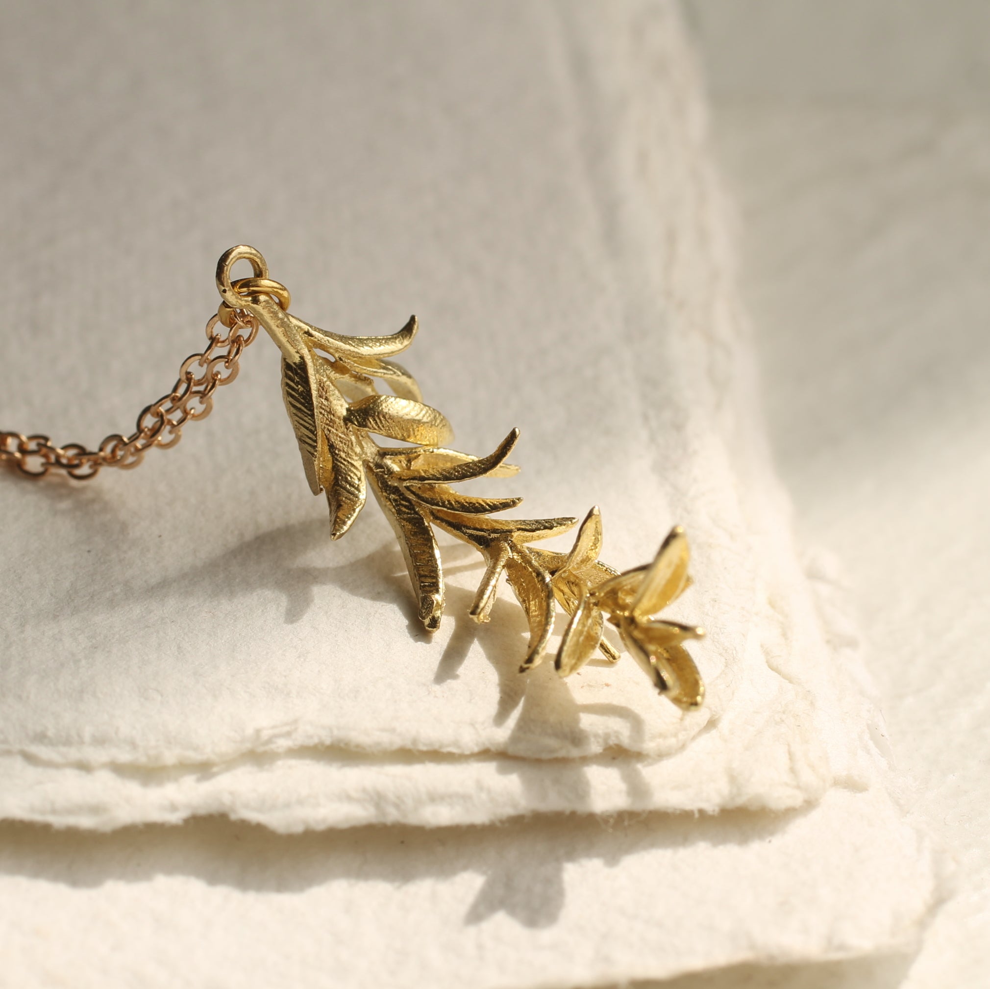 Rosemary Botanical Leaf Necklace