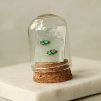 Emerald Green Baguette Stud Earrings