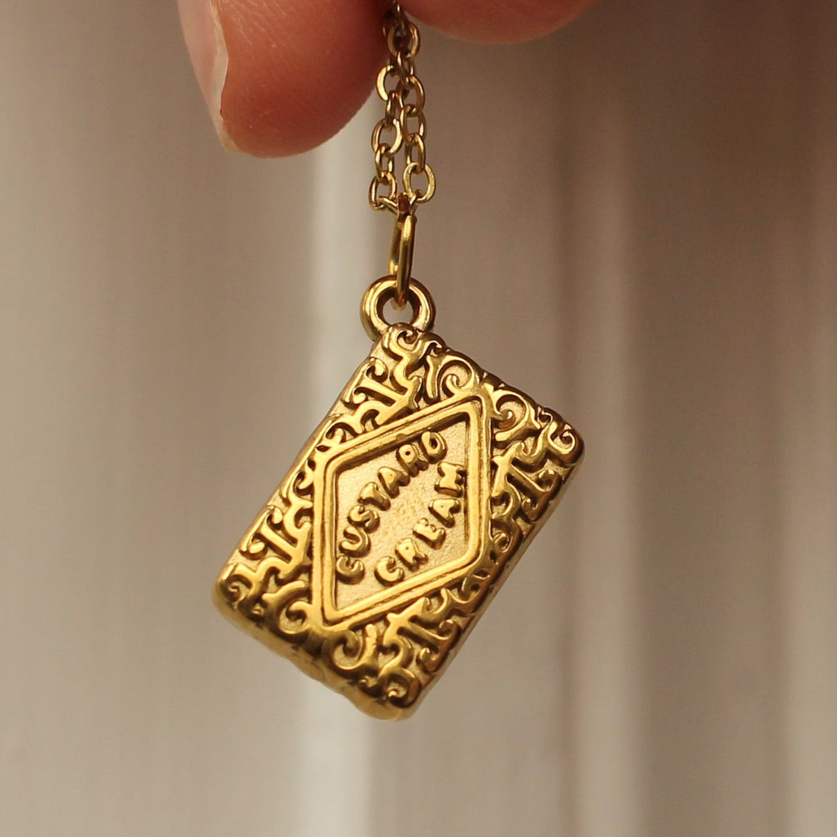 Custard Cream Biscuit Necklace