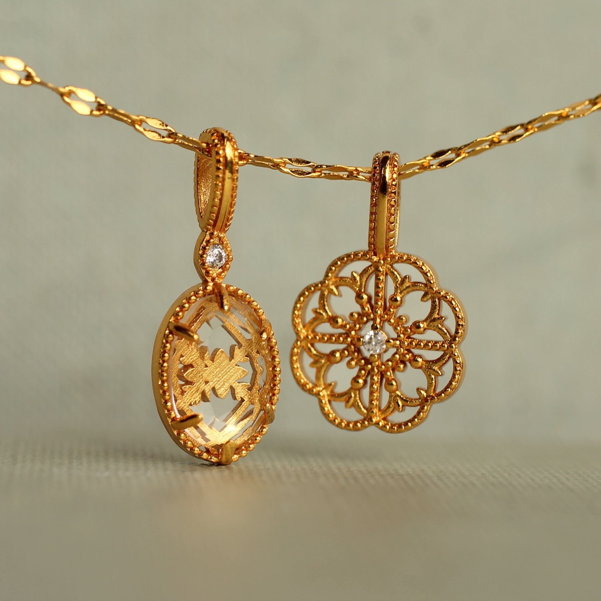 Intaglio Charm Pendant Necklace