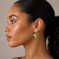 Olive Green Ivy Leaf Earrings