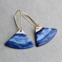 Indigo Blue Fan Earrings
