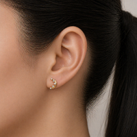 New Moon Crescent Stud Earrings