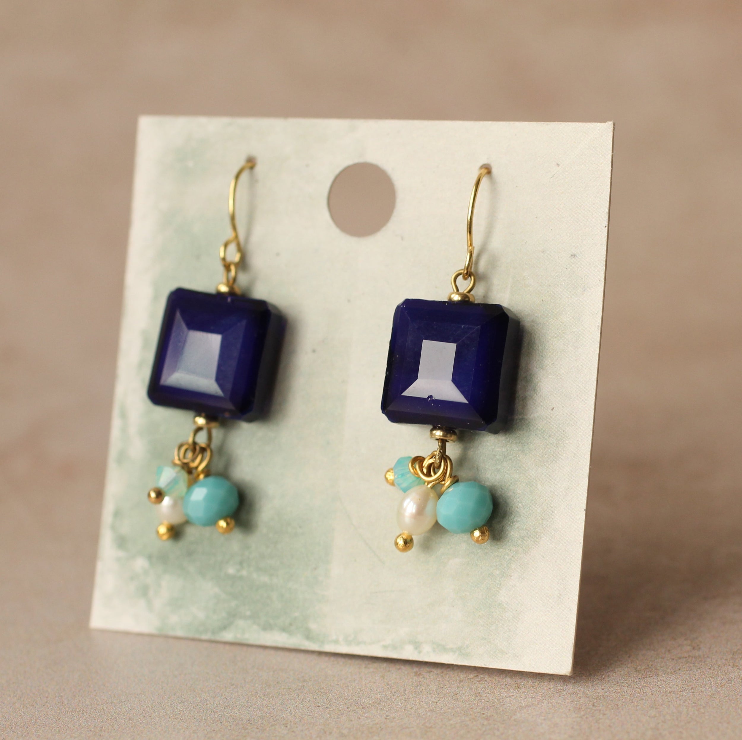 Cobalt Blue Charm Earrings