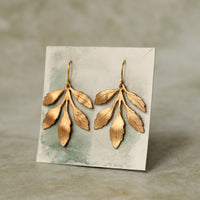 Gold Leaf Chandelier Earrings
