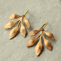 Gold Leaf Chandelier Earrings