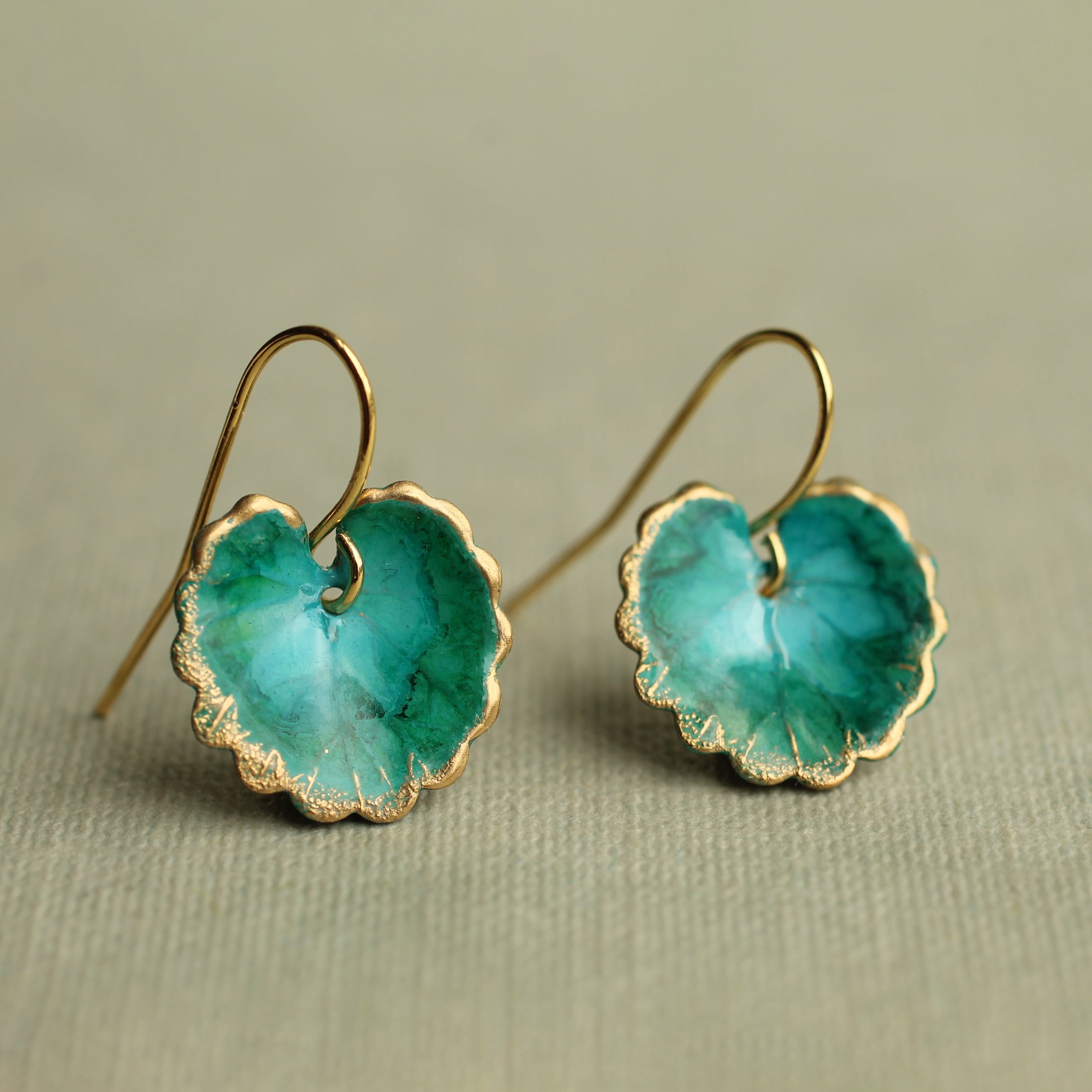 Turquoise Leaf Earrings
