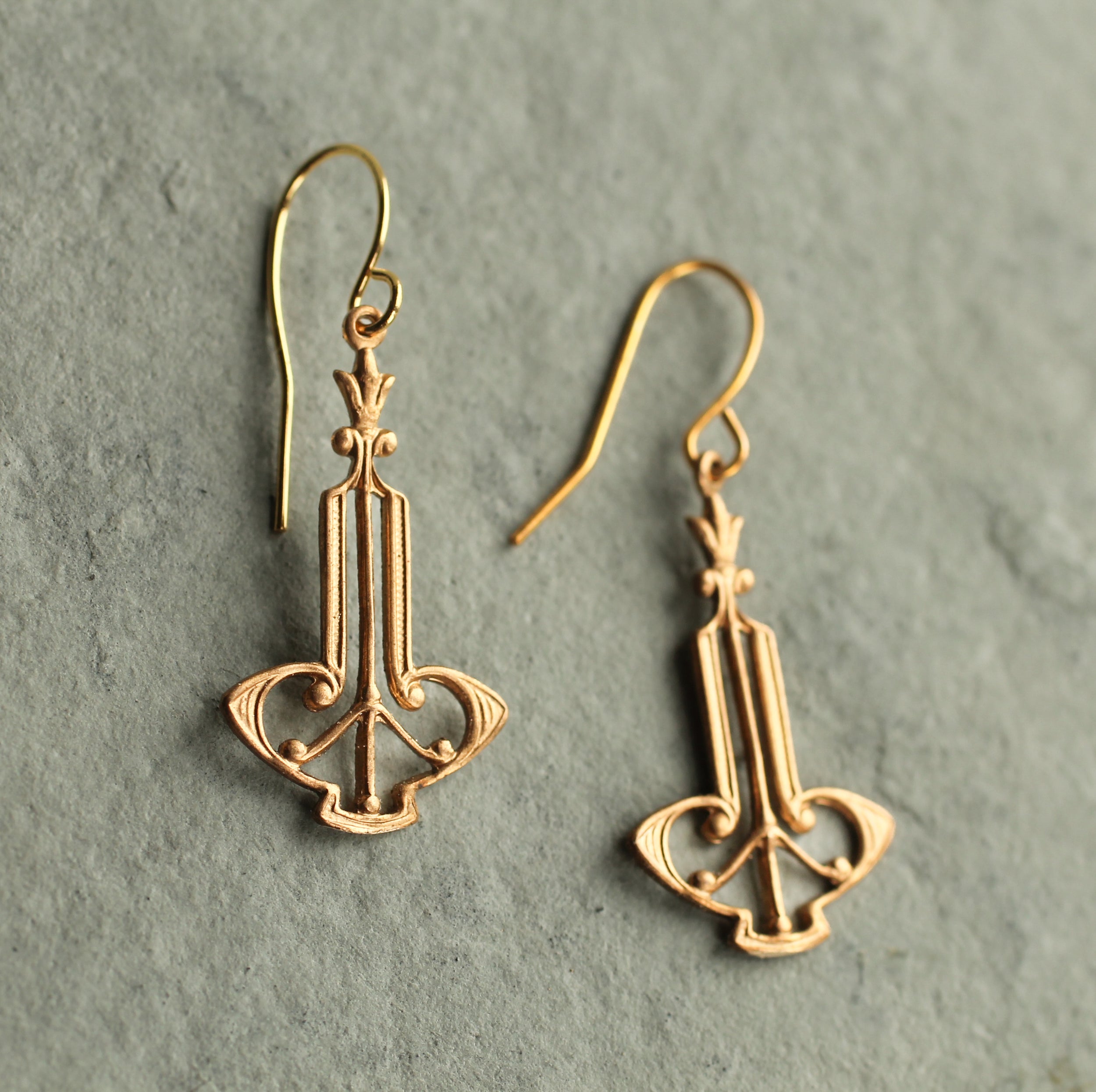 Art Nouveau Harp Earrings