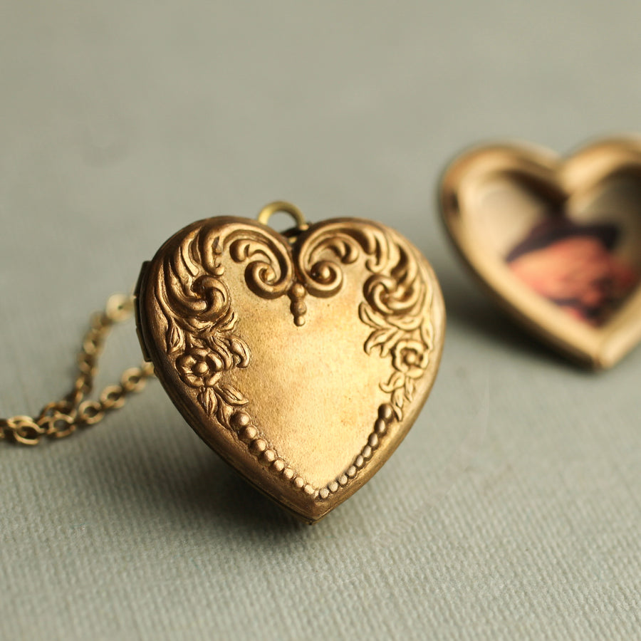 Vintage Heart Locket Necklace